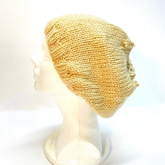 NWT HandKnit Bobble Decorated Slouch Retro Style Beanie Hat One Size Fits Most - Picture 7 of 8